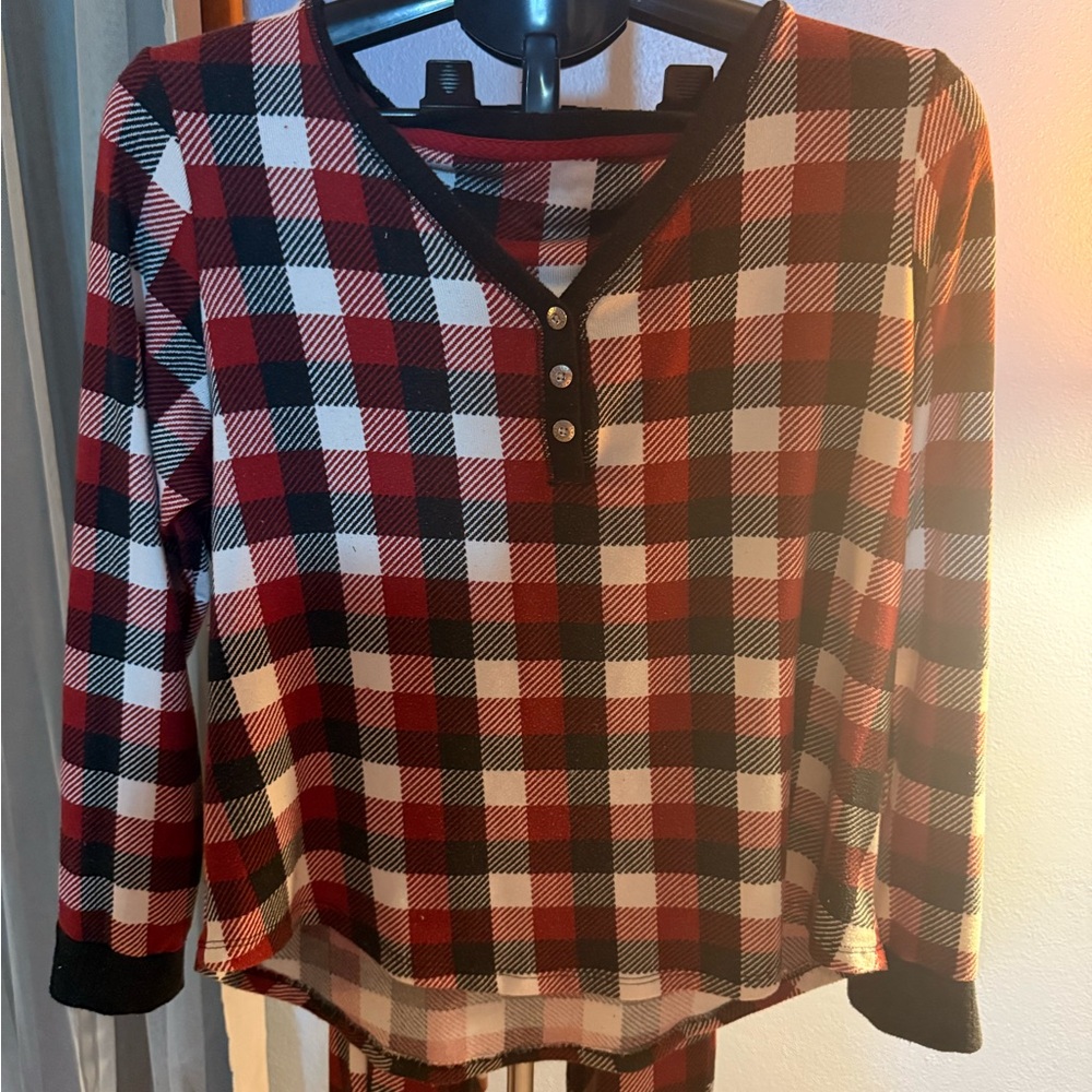 Cuddl Duds Red and Black Plaid PJ set
